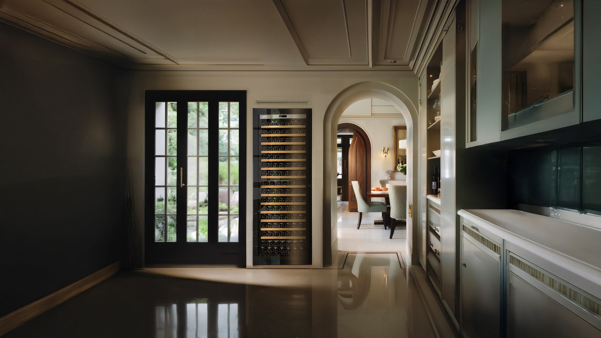 Transtherm Prestige Ermitage 182-Bottle Wine Cabinet Full Glass Door