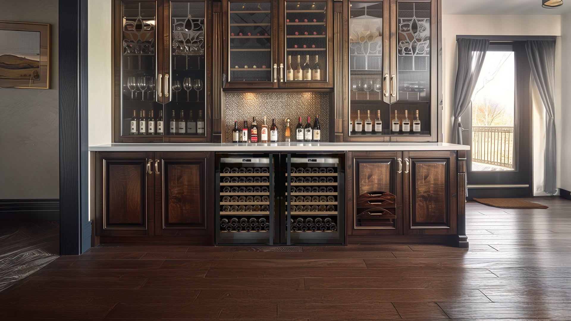 Transtherm Prestige Loft Vintage 74 Bottle Wine Cabinet Full Glass Door